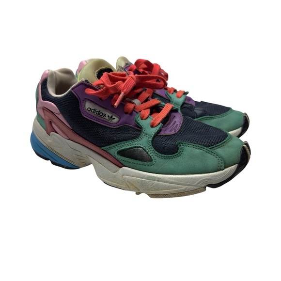 Adidas Multicolor Falcon Collegiate Sneakers Women’s Size 8 - Picture 1 of 11